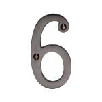 M Marcus Heritage Brass Numeral 6 - Face Fix 76mm Traditional font